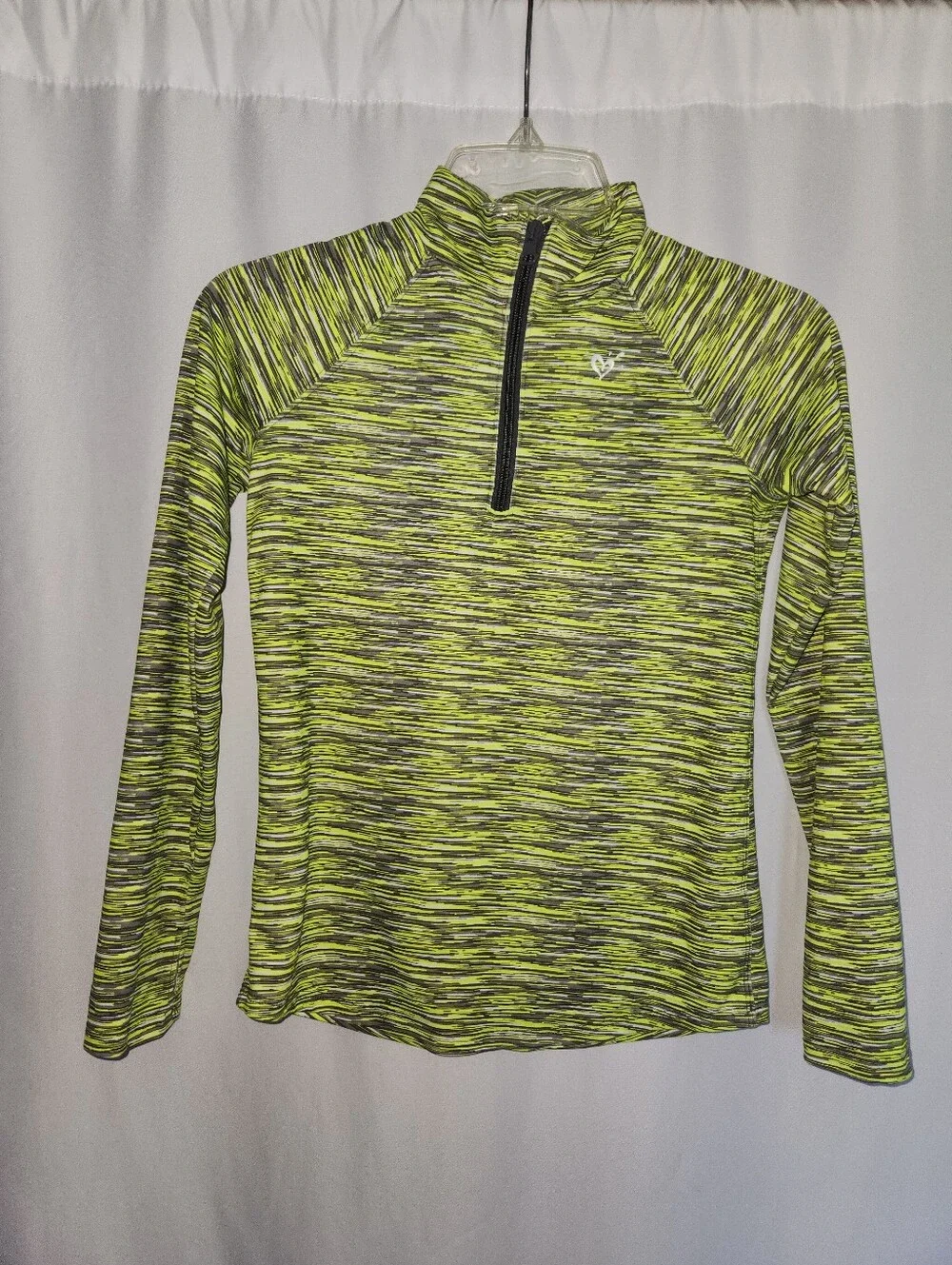 Kid's Neon Lime Quarter-Zip Shirt #sporty #active fit #modern #playground #warm